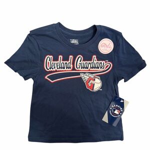 NWT Genuine Merchandise Girls XS (4/5) Navy Cleveland Guardians S/S Tee